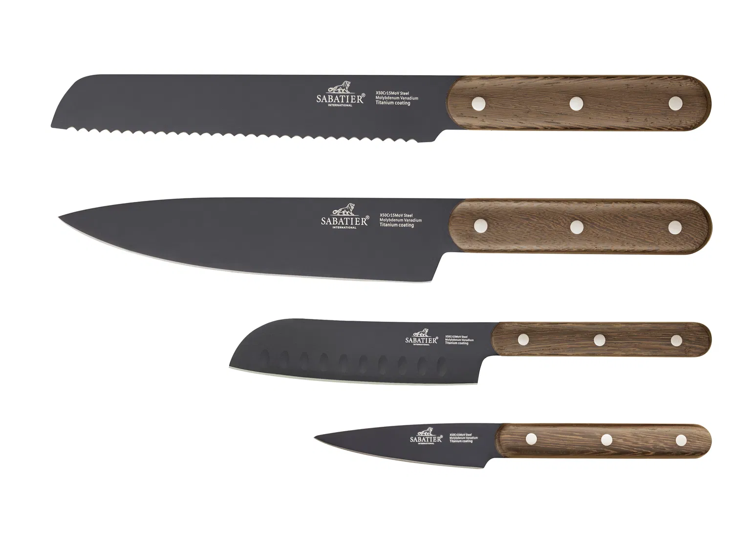 

Lion Sabatier Knivsæt Phenix Walnut 4 dele Sort/valnøddetræ